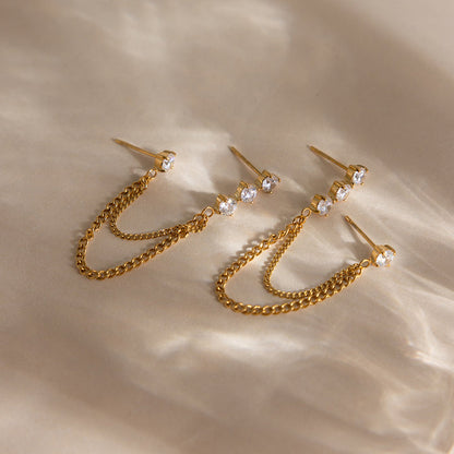 Formentera Chain Drape Stud Earrings