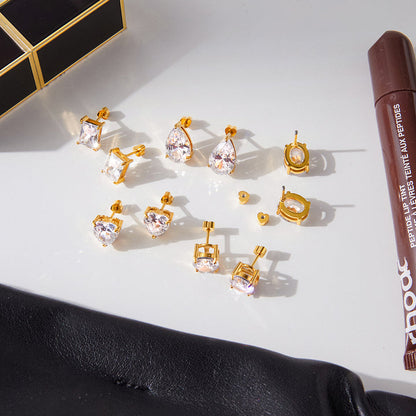 Salt Air Solitaire Screw-Back Earrings