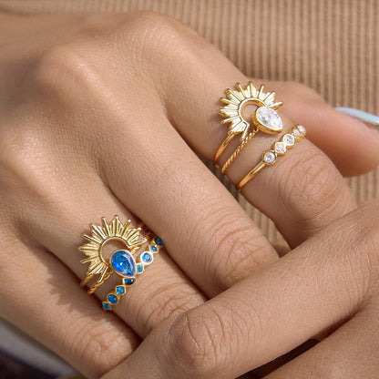 Meridiana Sunburst Stacking Ring