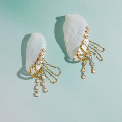 Menorca Baguette Stack Earrings
