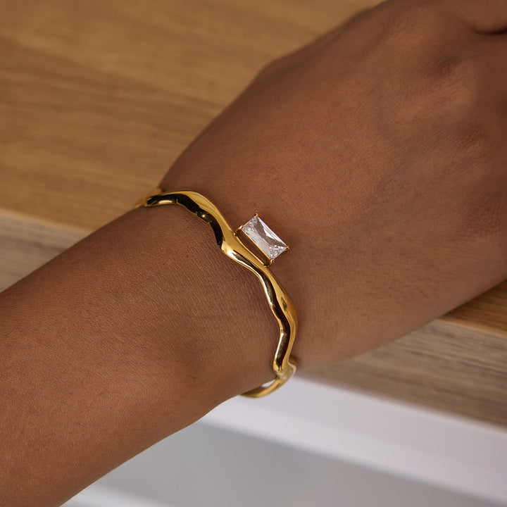 Cala Rippled Baguette Cuff Bracelet
