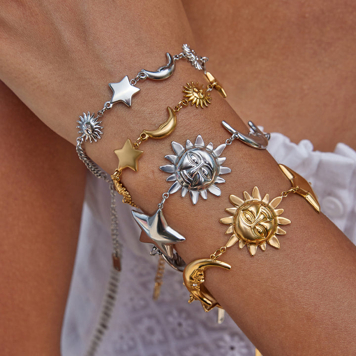 Solstice Sun and Moon Charm Bracelet