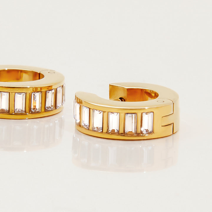 Lagoon Baguette Band Hoop Earrings