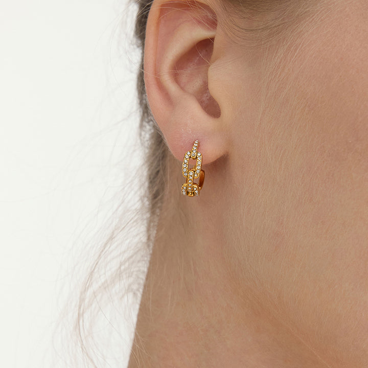 Portofino Pavé Chain Link Earrings