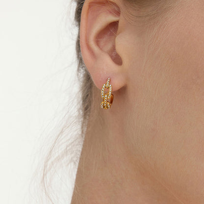Portofino Pavé Chain Link Earrings