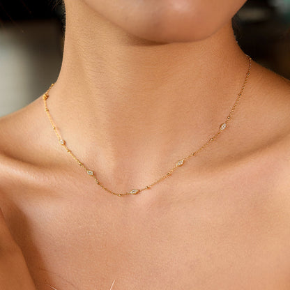 Sea Mist Marquise Chain Necklace