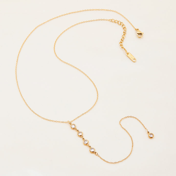 Lumen Zircon Lariat Necklace
