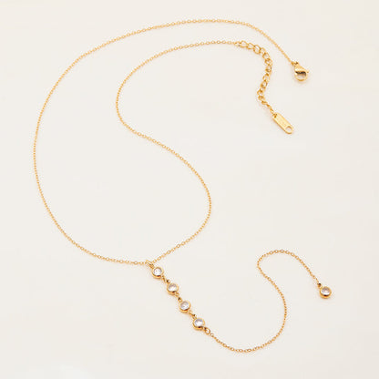 Lumen Zircon Lariat Necklace