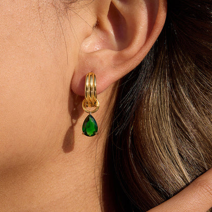 Olive Grove Green Drop Earrings