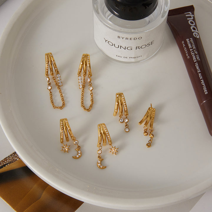 Tramontana Pavé Chain Stud Earrings
