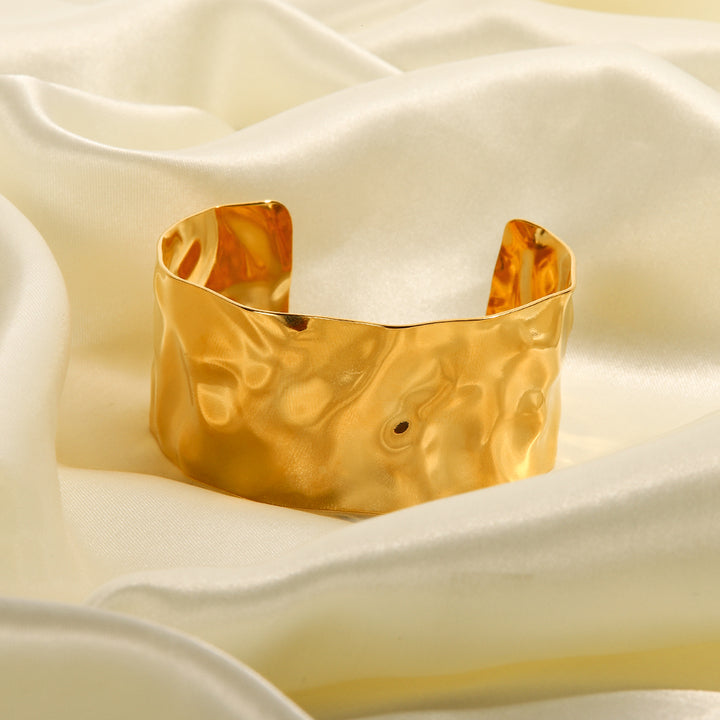 Sirocco Hammered Wide Cuff Bracelet