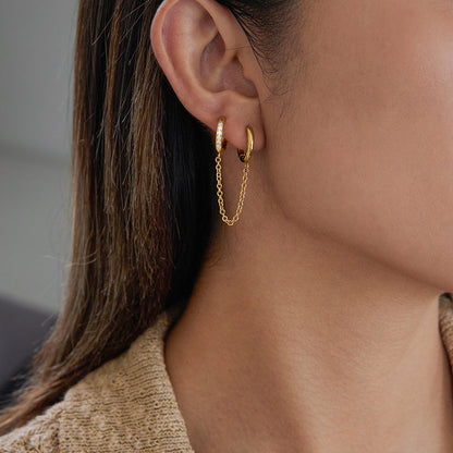 Zephyr Linked Hoop Chain Earrings