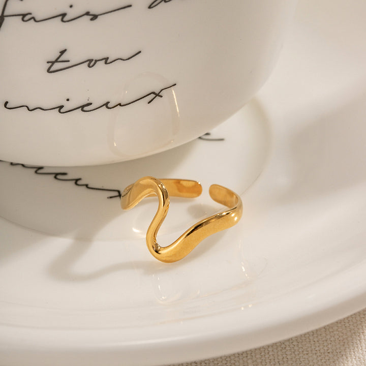 Ondine Curved Wave Open Ring