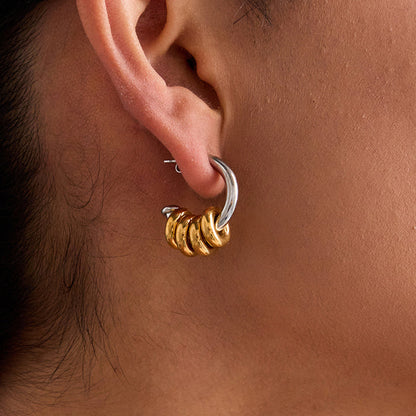 Formentera Stacked Ring Hoop Earrings