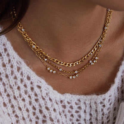 Vela Cubic Zirconia Chain Necklace