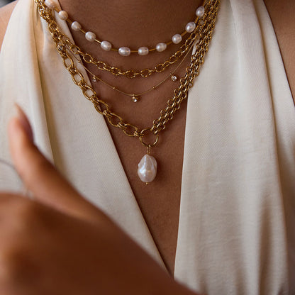 Harbour Baroque Pearl Chain Necklace