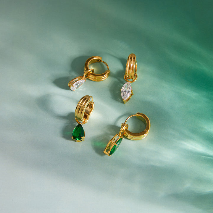 Olive Grove Green Drop Earrings