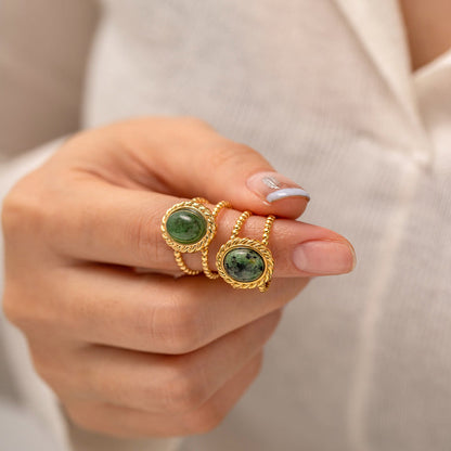 Sage Turquoise Rope Ring