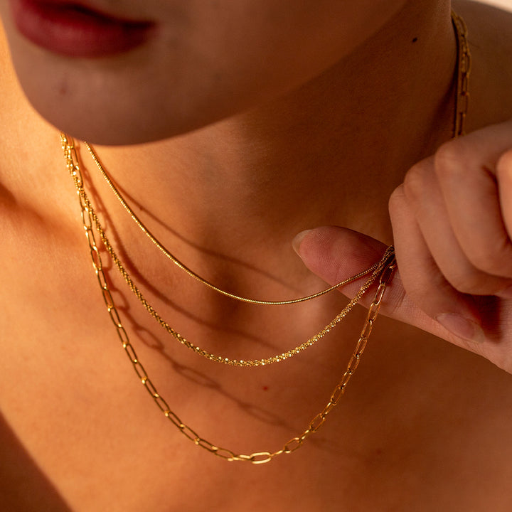 Formentera Triple Layered Chain Necklace