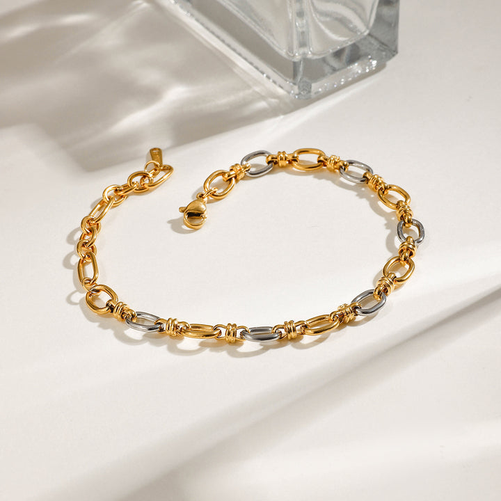 Ponent Silver and Gold Chain Bracelet