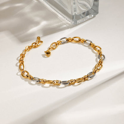 Ponent Silver and Gold Chain Bracelet