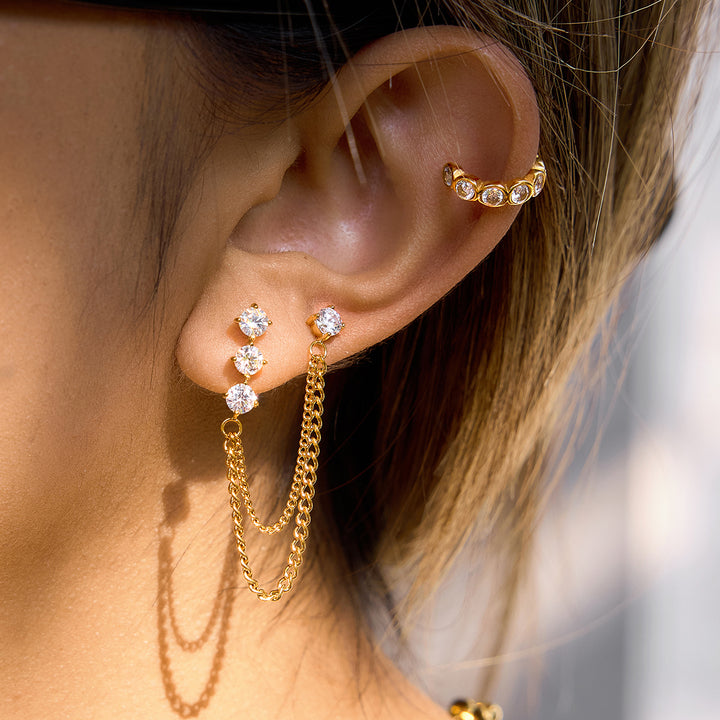Formentera Chain Drape Stud Earrings