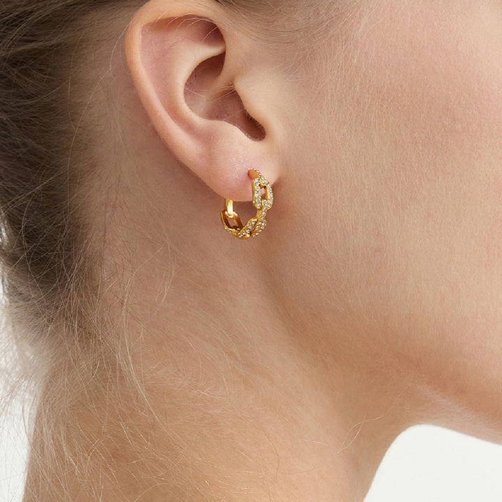 Portofino Pavé Chain Link Earrings