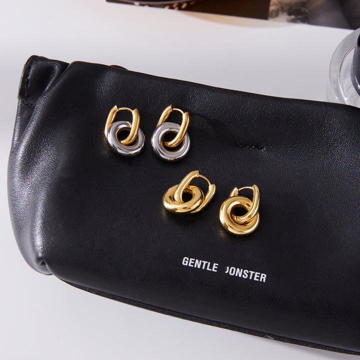 Lumen Interlocking Ring Hoop Earrings