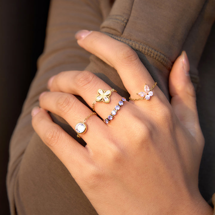 Ibiza Beaded Chain Ring