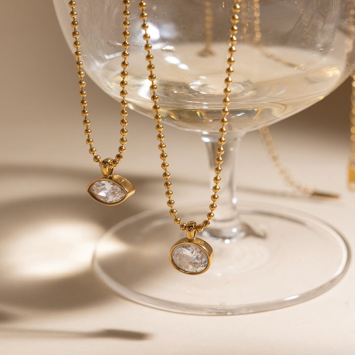 Dune Teardrop Ball Chain Necklace