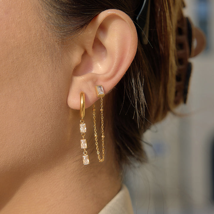 Menorca Baguette Stack Earrings