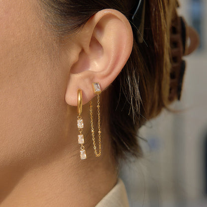 Menorca Baguette Stack Earrings