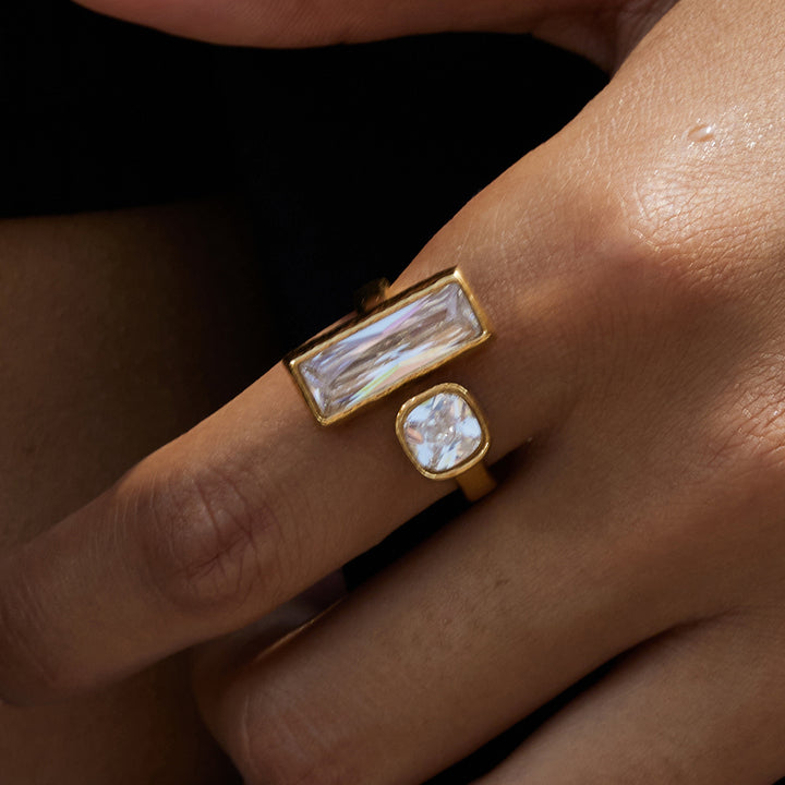 Salt Air Baguette Crystal Open Ring