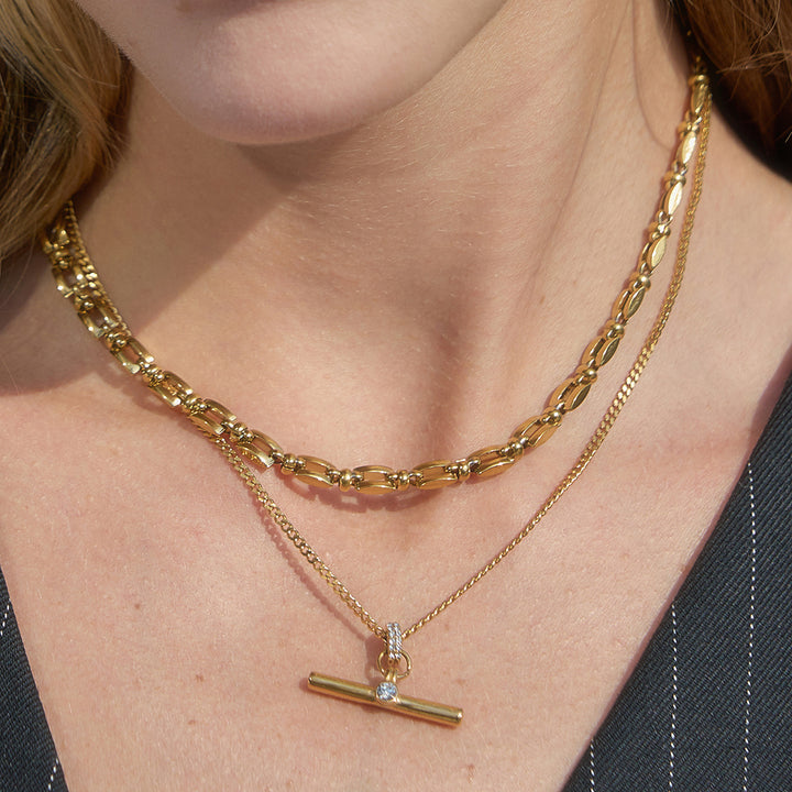 Mistral Crystal T-Bar Necklace