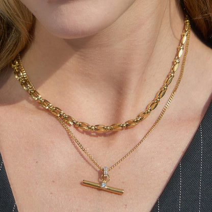 Mistral Crystal T-Bar Necklace