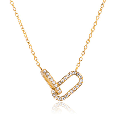 Olive Branch Linked Oval Necklace