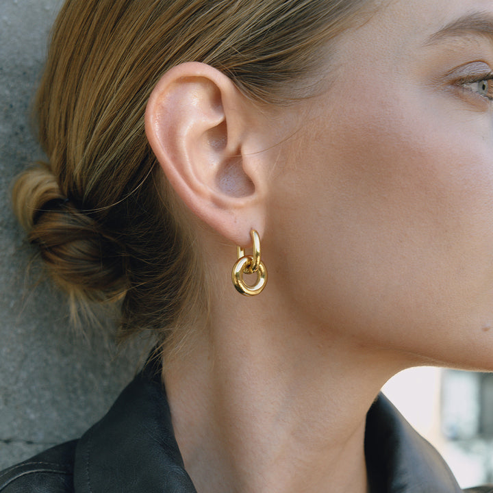 Lumen Interlocking Ring Hoop Earrings