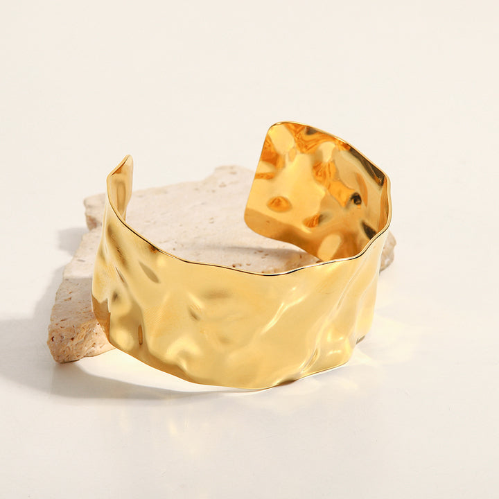 Sirocco Hammered Wide Cuff Bracelet
