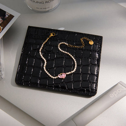 Oleander Pink Heart Tennis Bracelet