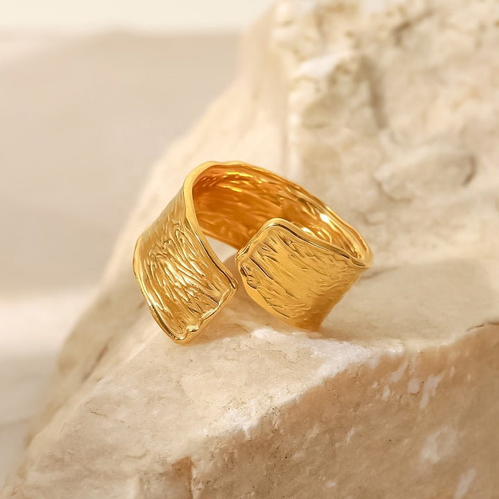 Olive Grove Hammered Open Ring