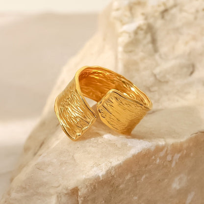 Olive Grove Hammered Open Ring