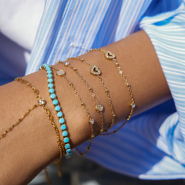 Lumen Layered Heart Chain Bracelet