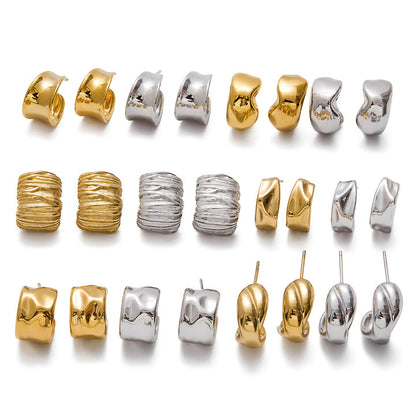 Cala Wide Concave Hoop Earrings