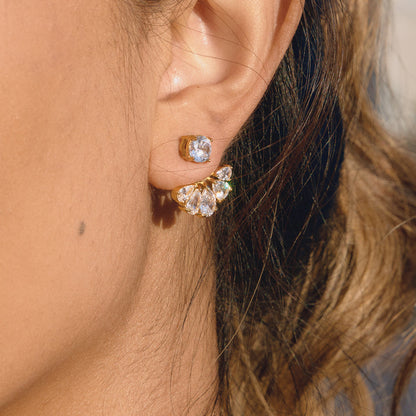 Lumen Fan Jacket Stud Earrings
