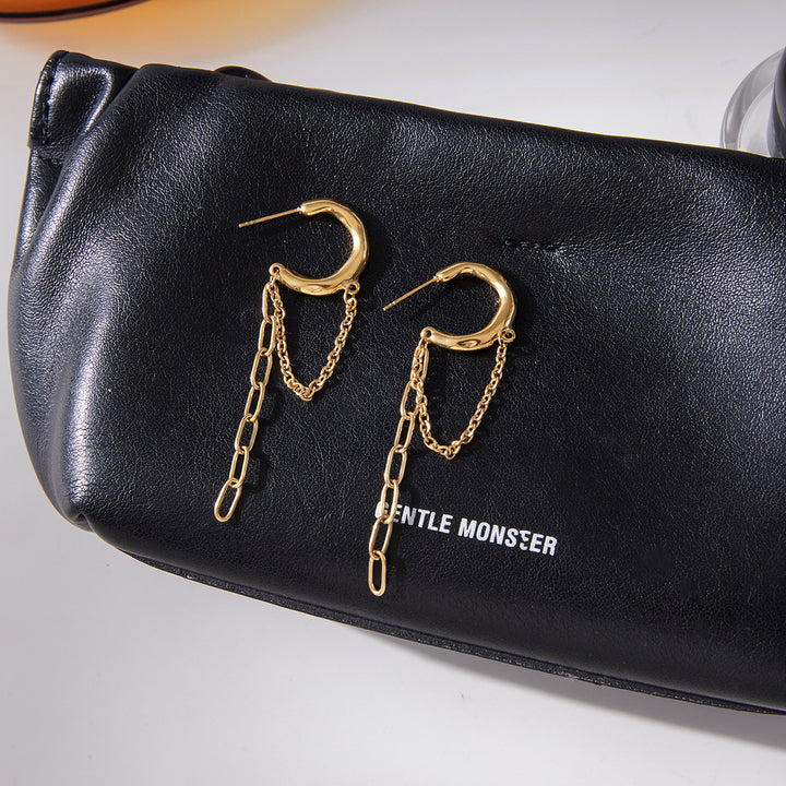 Zephyr Linked Hoop Chain Earrings