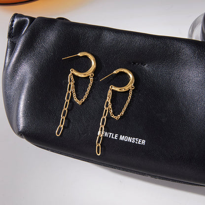 Zephyr Linked Hoop Chain Earrings