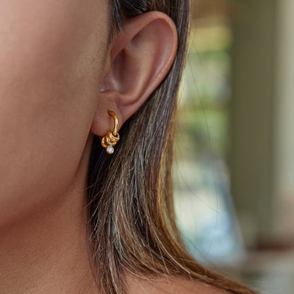 Zephyr Knotted Charm Hoop Earrings
