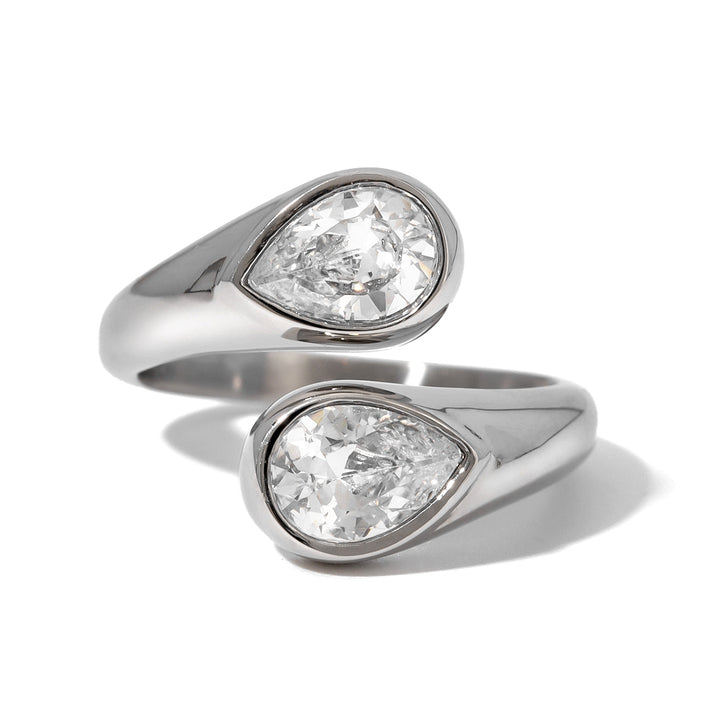 Aegean Double Teardrop Open Ring