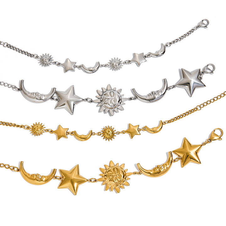 Solstice Sun and Moon Charm Bracelet
