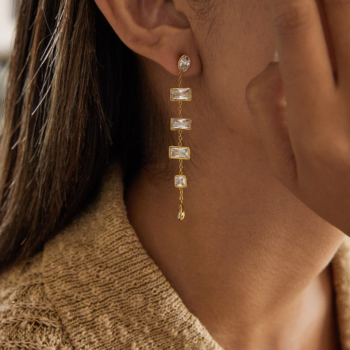Marea Baguette Cascade Earrings